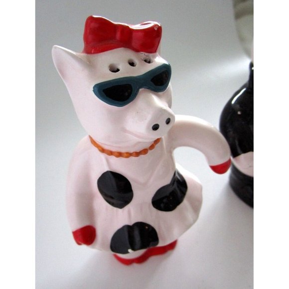 VTG Cool Pig Couple Salt & Pepper Shakers - 1987 Vander Taiwan - Pelzman Design - Picture 3 of 14